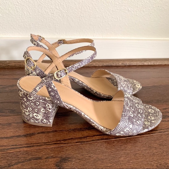 J. Crew Shoes - J. Crew Snakeskin Print Block Heels